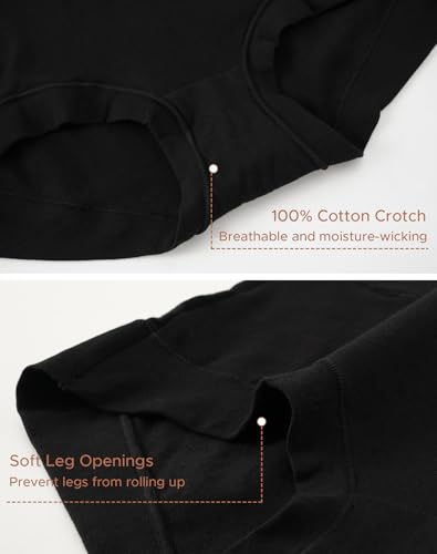 INNERSY Women's Cotton Boyshorts Underwear Soft Boxer Briefs 4-Pack - color: Black, size: Large