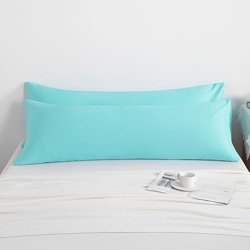 NTBAY Body Microfiber Pillowcases, Set of 2, Aqua - color: Aqua, size: Body (20"x54")