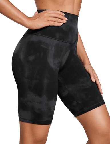 CRZ YOGA Butterluxe Biker Shorts 8" - color: Black Tie Dye, size: Small