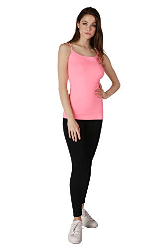 NIKIBIKI Women Seamless Basic Camisole, Made in U.S.A - color: Neon Pink
