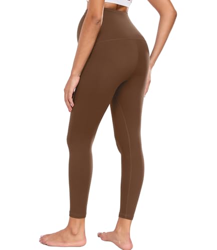wirarpa Women's Maternity Leggings Over The Belly Buttery Yoga Pants 25" - color: Brown, size: Medium