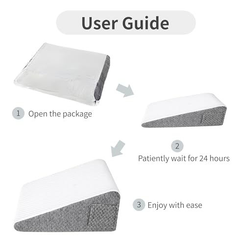 Wedge Pillow Set for After Surgery,White/Dark Grey,2PCS-20 - color: White/Dark Grey, size: 2PCS-20''