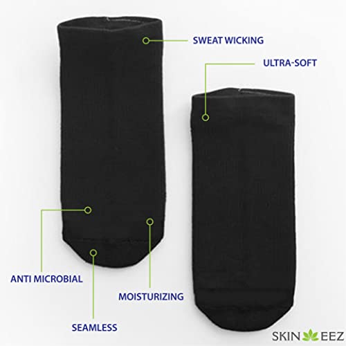 Skineez Diabetic Hydrating Socks, S/M, Black, 2 Pairs - color: Black, size: 2 Pair S/M (Pack of 1)