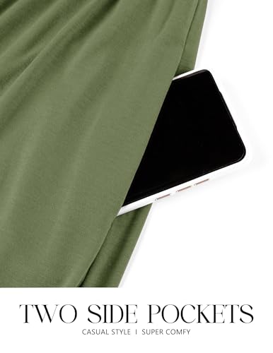 CzzzyL Women Nursing Dresses Crew Neck Fall Maternity Tiered with Pockets - color: Green, size: Large