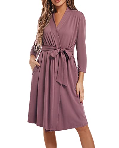 SUFEINI Maternity Robe with Matching Swaddle Blanket Set, Maternity Mommy Bathrobe Postpartum Robe Labor Gown - color: Aosa F07, size: X-Large