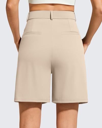 G4Free ShiftReady Maternity Shorts with Pockets Over The Belly Pregnancy Summer Casual Daily Clothes - color: Light Khaki, size: Medium