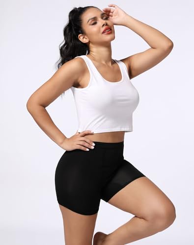 INNERSY Women's High Waisted Period Underwear Boy Shorts 3-Pack - color: Black, size: X-Large