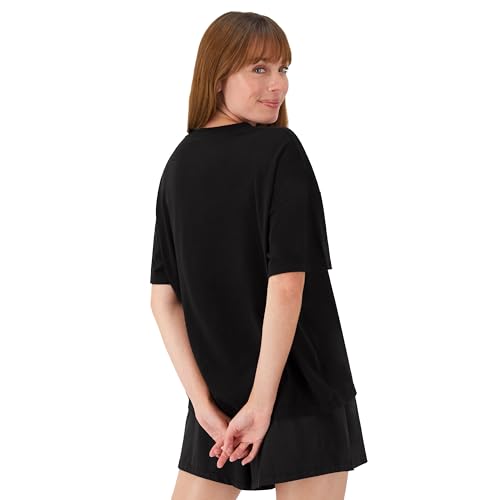 Hanes Women's Pajamas Set, Comfywear Pajamas for Women Set, Originals SupertSoft Loungewear, T-Shirt & Sleep Shorts - color: Black, size: X-Small