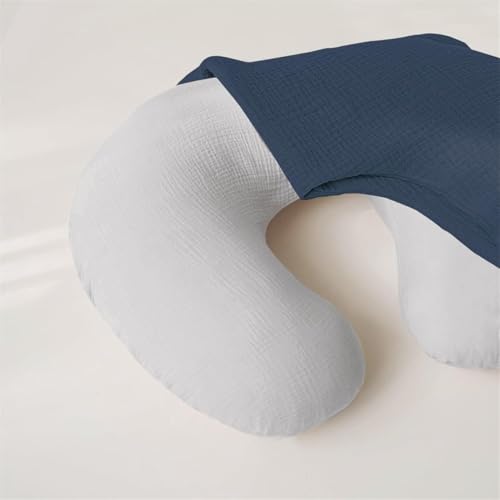 Newborn Muslin Nursing Pillow Covers Baby Breastfeeding Slipcover 2 Pack - color: Cream+pink