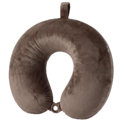 Travel Neck Pillow for Airplane with Pure Memory Foam(Dark Khaki) - color: Dark Khaki