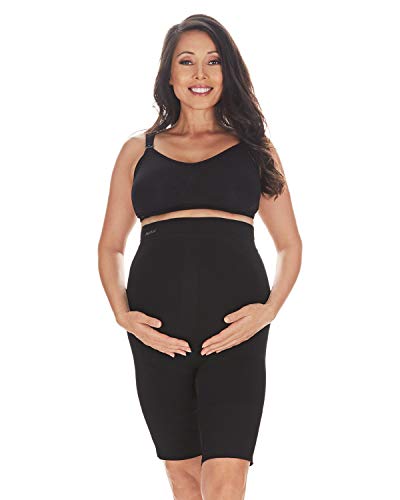 SlimMe Women's Maternity High-Waist Seamless Thigh Shaper - color: Black, size: Large