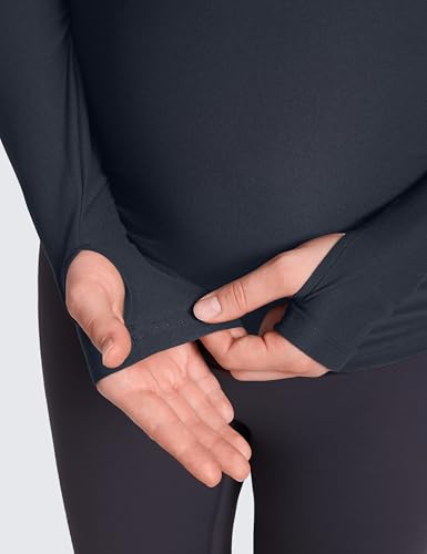 CRZ YOGA Maternity Side Ruched Tops - color: True Navy, size: X-Small