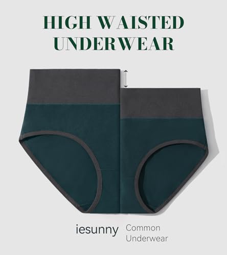 Womens Cotton Underwear High Waisted Full Coverage Panties Postpartum Brief - color: Yellow,dark Green,white,blue,pink, size: X-Large