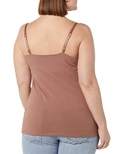 Amazon Essentials Women's Maternity Nursing Tops, Pregnancy Clothes with Adjustable Straps and Built-in Shelf Bra, Pack of 2 - color: 2-pack Black/Brown, size: X-Large