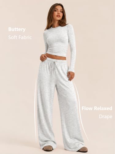 Trendy Queen Women's 2 Piece 2026 Fall Fashion Lounge Set with Pockets - color: Oatmeal Grey, size: Small