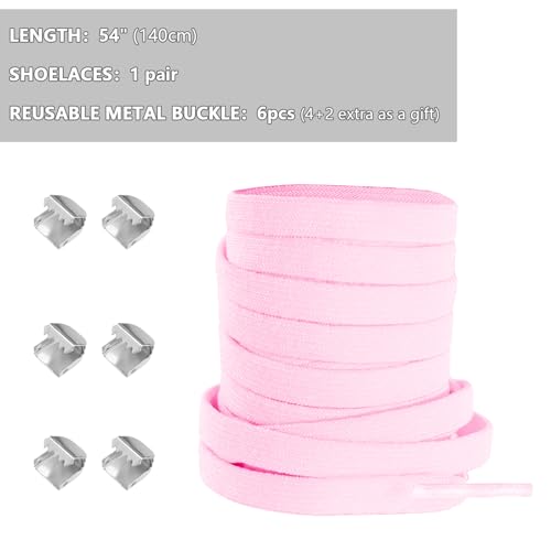 UamGlsob Elastic Flat No Tie Shoe Laces for Kids and Adults Sneakers - color: Pink-1
