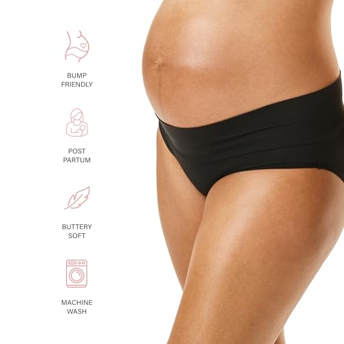 Motherhood Maternity womens Foldover Brief Panty 3-pack - color: Flat Grey, Plein Air, B/W Dot, size: 3X-Large