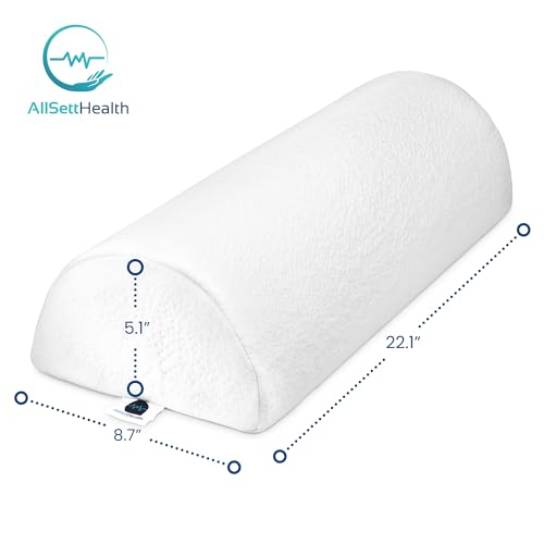 2 Pack Half Moon Bolster Pillow for Legs - Knee Pillow for Back Sleeping - style: Knee Half Moon White (2 Pack)