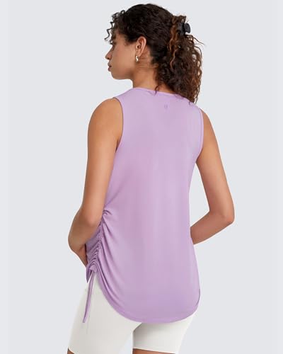 G4Free Lyocell Maternity Tank Tops Pregnancy Sleeveless Workout Shirts - color: Light Purple, size: Large