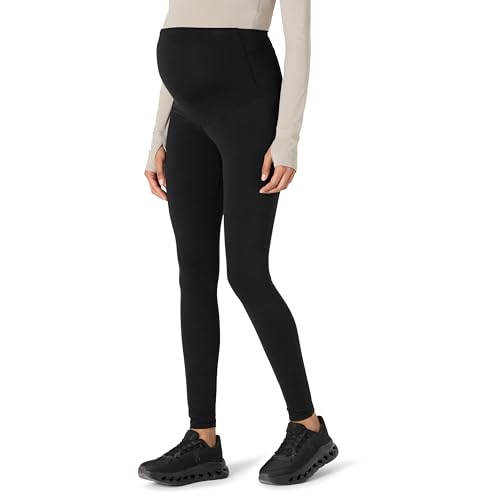Amazon Essentials Women's Maternity High-Rise Over the Belly Formflex Full Length Legging, Soft, Moisture Wicking - color: Black, size: Large
