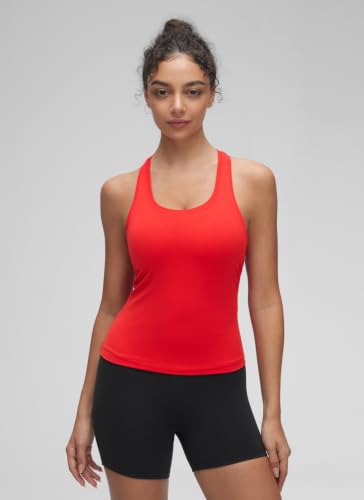 CRZ YOGA Butterluxe Racerback Tank Waist Length - color: Deep Red, size: Medium