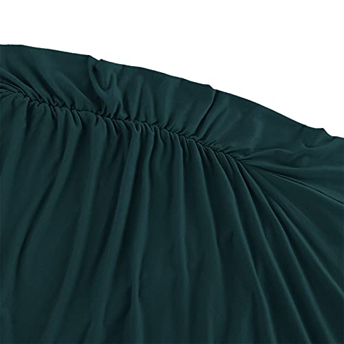 Peauty Side Ruched Maternity Bodycon Dress Short Sleeve Style Baby Shower - color: H. Dark Green, size: Medium