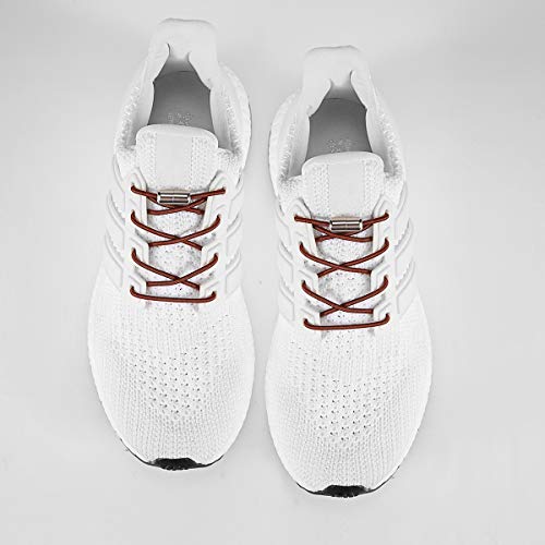 Elastic Shoe Laces - No Tie Shoelaces for All Adult and Kids Sneakers Fits Board Shoes and Casual Shoes (2 Pairs) - color: Brown