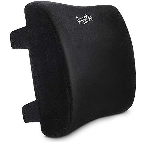Memory Foam Lumbar Pillow and Seat Cushion Combo, Ergonomic, Lower Back and Coccyx Support, Premium Washable Velvet Covers with Non-Slip Bottom, Ideal for Office Chairs and Car Seats (Black) - size: Seat cushion + lumbar pillow