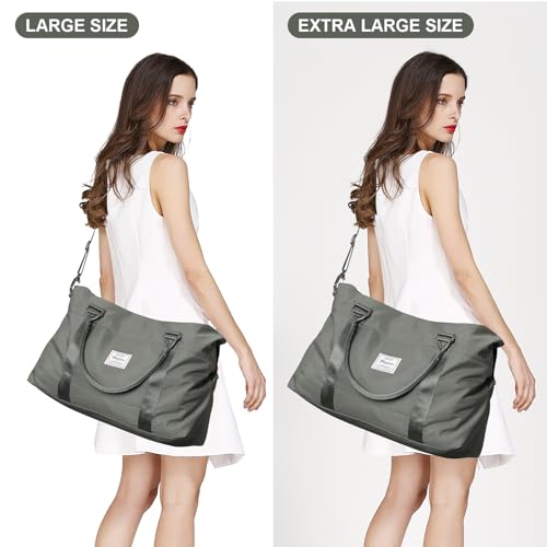 Travel Duffel Bags for Women,Carry-On Weekender Overnight Bag - color: Olive Green, size: Extra Large