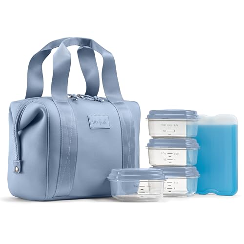 Fit & Fresh Remi Neoprene Lunch Bag for Women w/Ice Pack & Containers - color: Blue, size: One Size