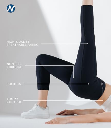 Nirlon Cotton Capri Leggings with Pockets 3/4- CottoNIR - color: Navy Blue, size: 18