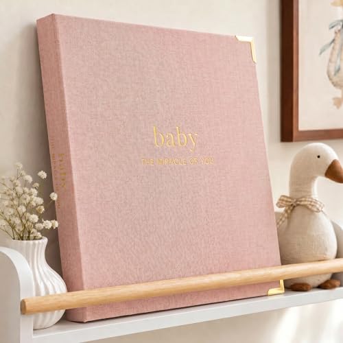 Keepsake Baby Memory Book for Boys and Girls - Timeless First 5 Year Book - color: Blush Pink