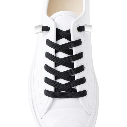 Elastic Shoe Laces,No Tie Shoelaces for Adults & Kids Shoes - color: 2 Black