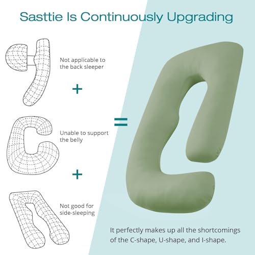 Cooling Pregnancy Pillows for Sleeping, 57'' Full Body Pillow, Green - color: Green, size: 57 Inch