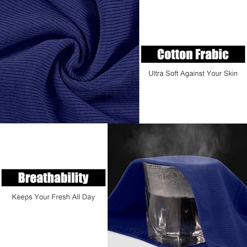 Womens Underwear Full Coverage Panties for Ladies Soft Breathable Cotton Briefs High Waisted Hipster - color: 3black+2blue, size: X-Small-Small