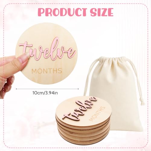 7 Pack Baby Monthly Milestone Card Sign Wooden Announcement Sign First Year