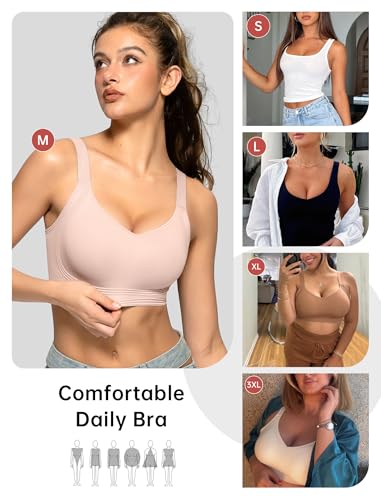 OEAK Women Jelly Bra Wireless Anti Sagging Full Coverage Bras - color: Nude, size: XX-Large