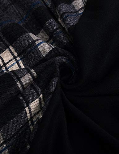 Quinee Women's Long Sleeve Plaid Colorblock Nursing Pullover Hoodie Sweatshirts - color: Black Grey Plaid, size: Medium