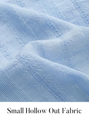 MEROKEETY Womens Summer Midi Dress Short Sleeve Square Neck Boho Long Dress - color: Blue, size: Large