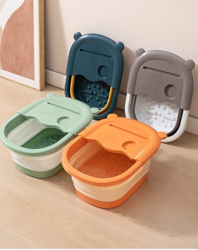 Collapsible Foot Soaking Tub with Handle Foot Bath Soak Tub For Feet Spa - color: Gray