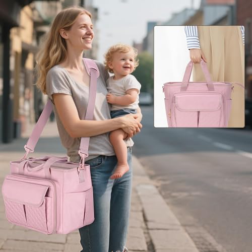 LUXJA Breast Pump Bag Compatible with Spectra S1 and S2, Pink - color: Pink