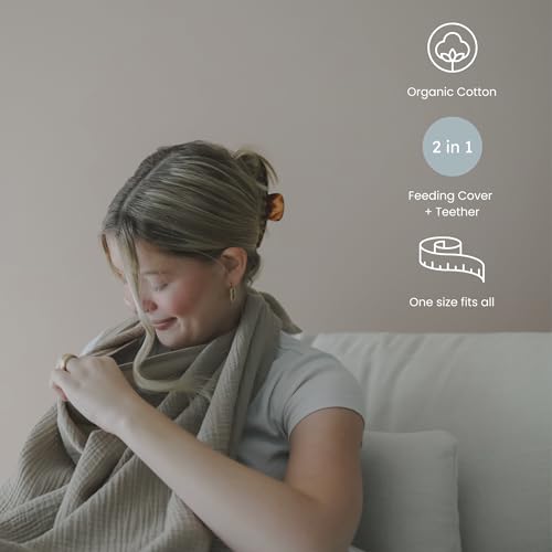 snuggle me Organic Muslin Nursing Cover Up For Baby Breastfeeding - Birch - color: Birch