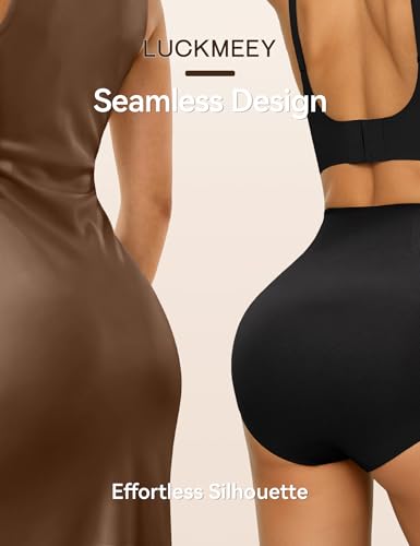 LUCKMEEY Tummy Control Shapewear Underwear, Seamless Comfy Shaping Briefs - color: Briefs Black, size: Small