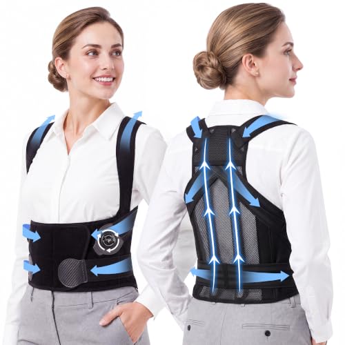 Back Brace Posture Corrector Adjustment: 97.8% Pain Relief, 8H Work-tested - size: Small