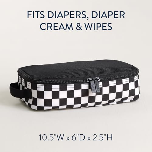 Itzy Ritzy Packing Cubes for Travel, Set of 3 (Black & White Checkerboard) - color: Black & White Checkerboard