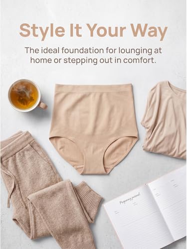 4 Pack Women's Maternity High Waist Underwear Over Bump Pregnancy Soft Seamless Supportive Panties - color: 2*black+2*nude, size: Large