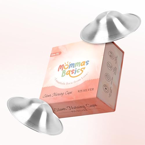 925 Sterling Silver Nursing Cups for Breastfeeding Moms | Gentle Protection Between Feeds | Reusable Silver Nipple Cups for Sore & Sensitive Nipples - size: Extra Large