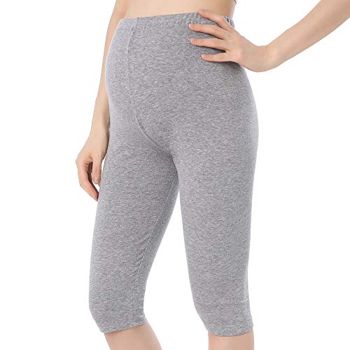 Pregnancy Shorts For Women Summer Maternity Leggings Capri Over The Belly - color: Grey, size: 3X-Large