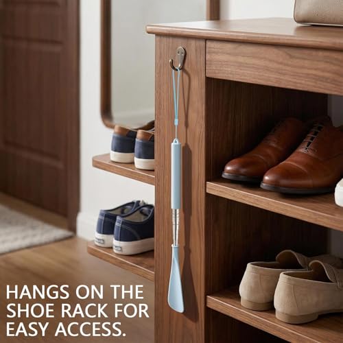 Adjustable Telescoping Shoe Horn - color: Blue