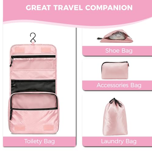 Compression Packing Cubes for Carry On Travel, 8-Piece Luggage Organizers - color: Pink-8 Set
